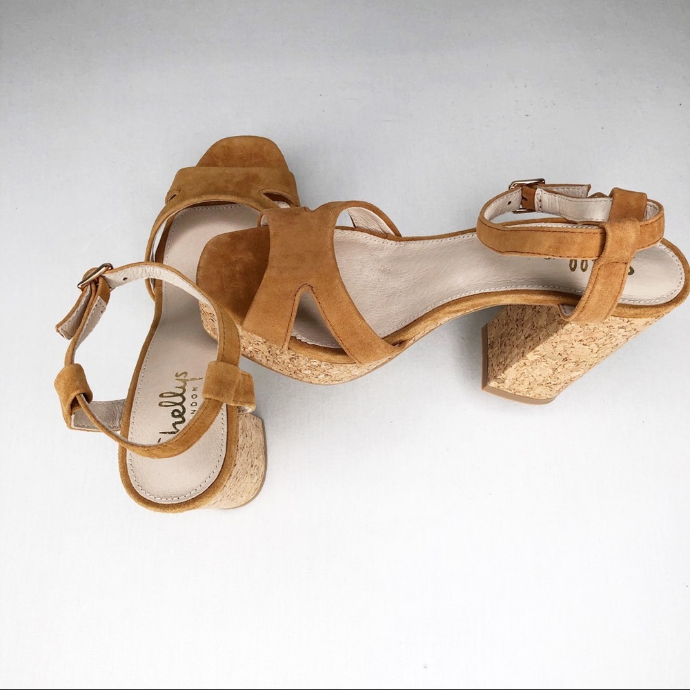NWOB Shelly’s London Tan Suede Sandals/Heels, 38 - Picture 2 of 7